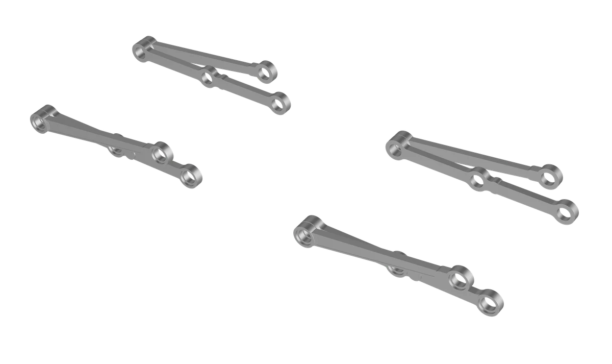 Four rod assemblies for the WSM 1309 -- both sides of both engines -- printed in gray resin